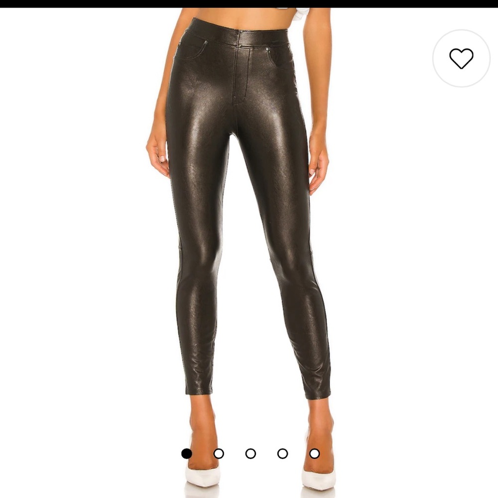 SPANX Leather Like Skinny Ankle Pants — Large Petite